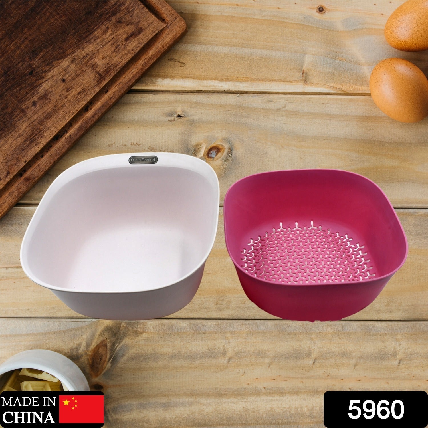 5960 2 in 1 Kitchen Strainer Bowl Set Plastic Drain Basket Creative Fruit Basket Vegetables Basket Wash Fruit Basket Storage Basket 5960 2 in 1 Kitchen Strainer Bowl Set Plastic Drain Basket Creative Fruit Basket Vegetables Basket Wash Fruit Basket Storage Basket